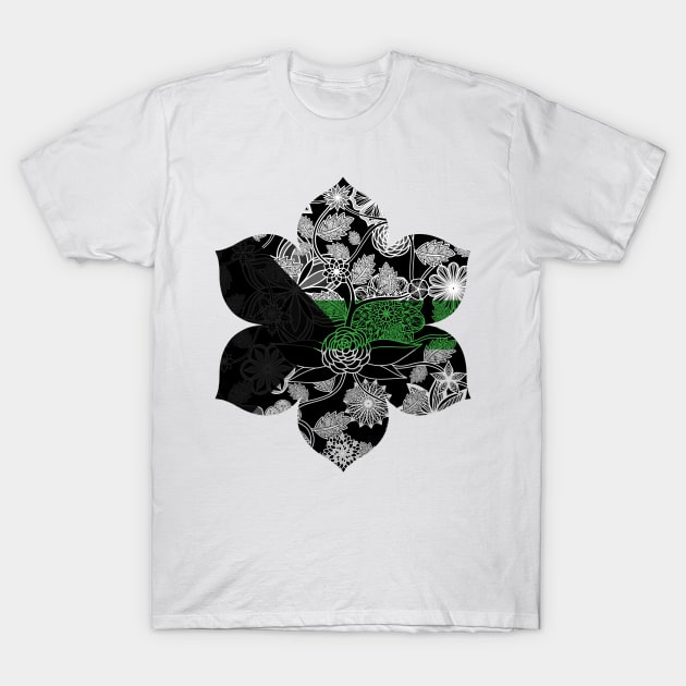 Flight Over Flowers of Fantasy - Demiromantic Pride Flag T-Shirt by StephOBrien